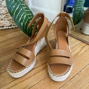 Franco Clemens Raffia Espadrille Wedge Sandal